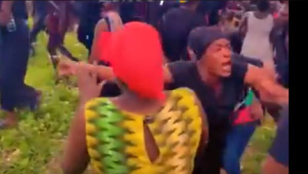 Some mourners at the funeral