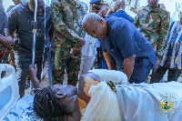 President Mahama with one of the survivors
