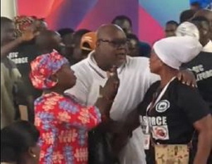 The man (in white shirt) separated two aggrieved individuals during the chaos
