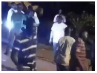 Snipped of angry youth preventing excavators from entering into the town
