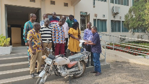 The motorbike was received by Management of the College on behalf of the Section