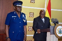 The new IGP Asante Appeatu  and President Nana Akufo-Addo