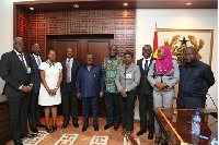 President Akufo-Addo, Mr. Alan Kyeremanten, Minister of Trade and Industry with the GGBL delegation