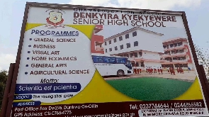 Denkyira Kyekyewere Community Day Senior High School sign post