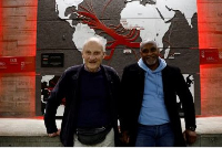 Pierre Guillon de Prince formally (L) apologized for his family's role in the slave trade