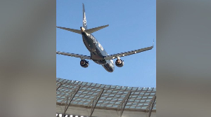Moment two planes fly less than 50 feet above stadium