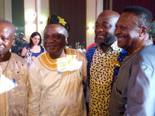 Nana Ampadu [in white] with some other personalities at the 2017 MUSIGA Grandball