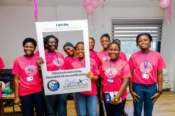 Participants pictured at the 2025 Girls in Aviation Day