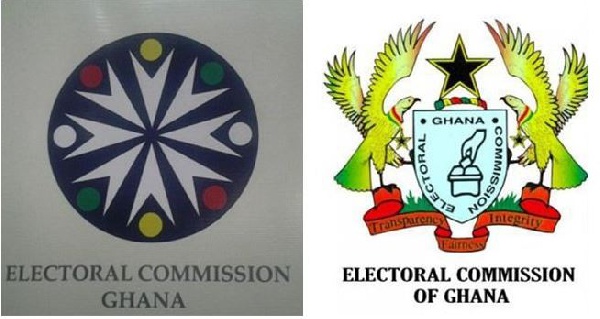 [R] The new logo and [L] the old logo with the Coat of Arms and the ballot box