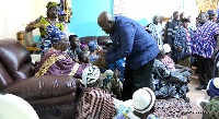 Akufo-Addo in a handskake with Yagbon Wura Tuntumba Bore Essa I.