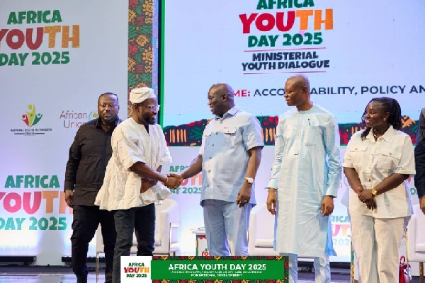 Eric Opoku (M) at the youth event in Accra