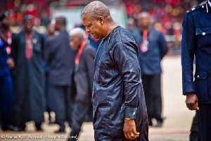 President Mahama in a somber mood