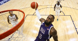 LeBron James hit 23 points to help the USA escape with a narrow win Photo: Getty Images