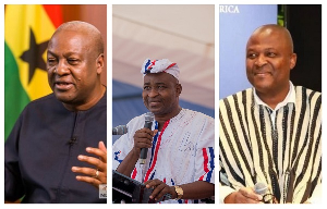 Photo collage of John Mahama, Chairman Wontumi and Ibrahim Mahama