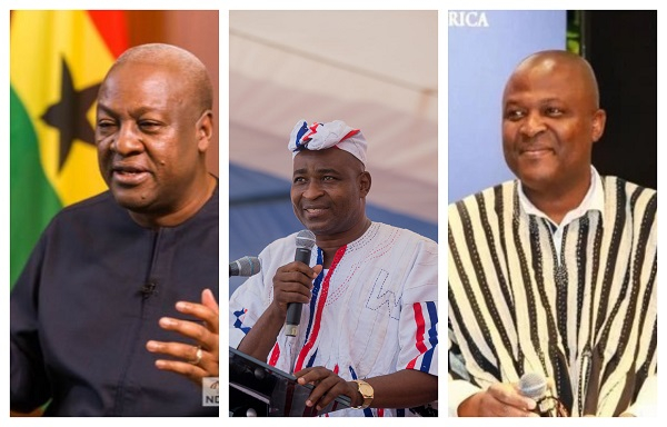 Photo collage of John Mahama, Chairman Wontumi and Ibrahim Mahama