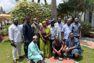Chairman Odeneho in a pose with the visiting representatives of minority political parties