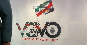 Voice out, vote out logo