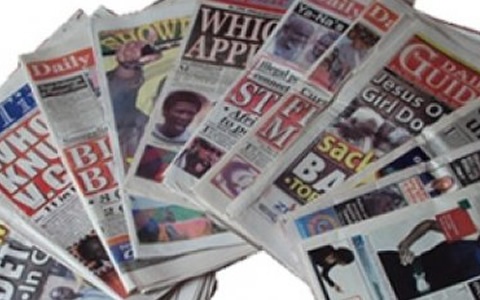 FrontPage headlines all captured in the 'papers'