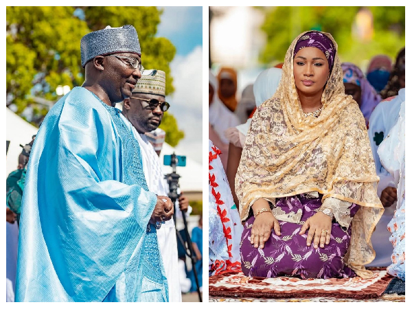 Dr Bawumia and Samira captured at the State House for Eid ul-Adha prayers