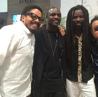 Rocky Dawuni with Rohan Marley and Akon
