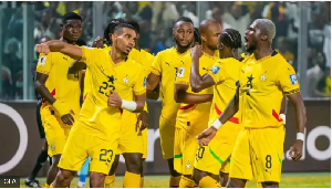 Some Black Stars players at a game