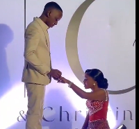 A couple has sparked reactions online while exchanging their vows