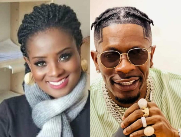 (L) Victoria Hamah and Shatta Wale (R)
