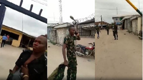 Soldiers Allegedly Beat Up Policeman At A Station In Nigeria