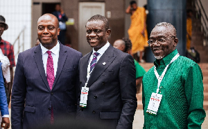 Thomas Ampem (L) with Simon Annan and Prof Douglas Boateng (R) at the event
