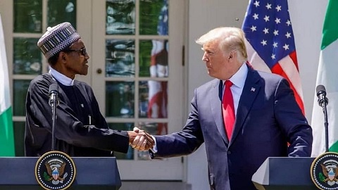 Nigeria's President, Muhammadu Buhari with US President, Donald Trump