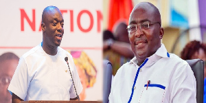 NPP General Secretary, Justin Frimpong Kodua (L) and Dr Mahamudu Bawumia