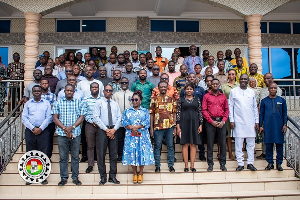 A group photo from one of the training workshops.