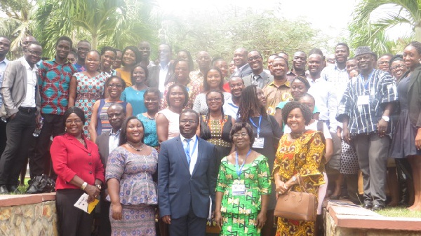 Professor Yaa Ntiamoa-Baidu (on front row 2nd right) in a group photo with participants