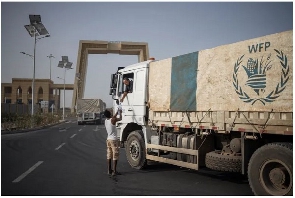 A truck driver in a 130-truck aid convoy for Ethiopia's Tigray region