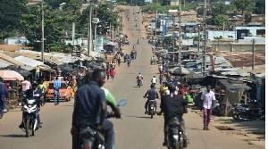 Residents on a street in Daoukro, Ivory Coast