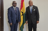 Seidu Issifu (L) with Samuel Okudzeto Ablakwa during the visit