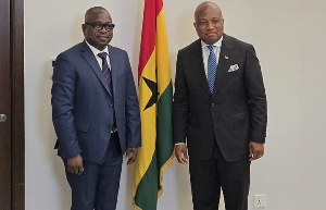 Seidu Issifu (L) with Samuel Okudzeto Ablakwa during the visit