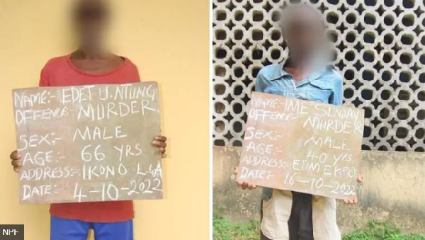 Foto of di crime of two suspects for Akwa Ibom state