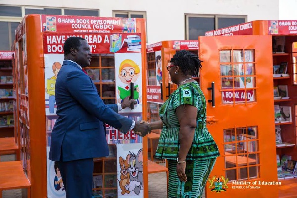 Dr. Yaw Osei Adutwum at the launch of 'Book-Booth'