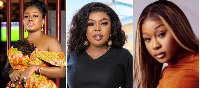 From L to R: Musician Mzbel, Afia Schwarzenegger, and Efia Odo has slammed Serwaa Amihere