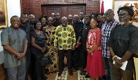 President Nana Akufo-Addo in a pose with the members of the delegation