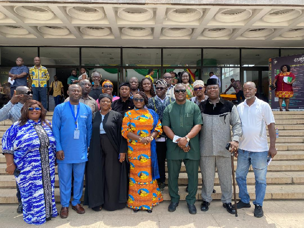 Abla Dzifa Gomashie with reps from the National Theatre