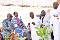 Akufo Addo dancing with the clergy