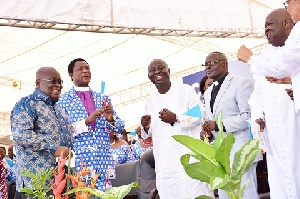 Akufo Addo dancing with the clergy