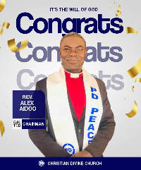 Rev. Alex Aidoo won an overwhelming majority with 97.4% of the votes