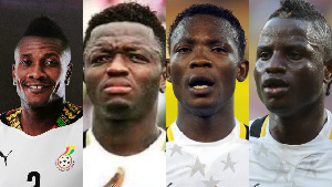 L-R Gyan, Muntari, Paintsil and Wakaso were dropped from the Black Stars after less playing time