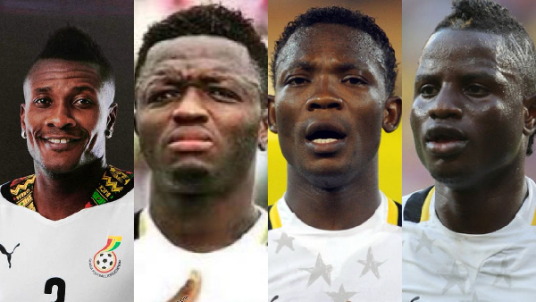 L-R Gyan, Muntari, Paintsil and Wakaso were dropped from the Black Stars after less playing time