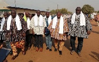 A delegation on their way to the funeral grounds