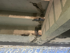Sections of the the Diego Armando Maradona Stadium are damaged