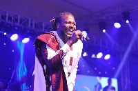 Dancehall artiste, Samini 'rocking' the stage at the African Legends Night